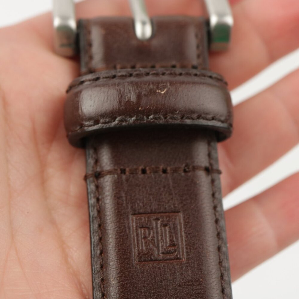 LRL Ralph Lauren Mens Belt Size 32 Brown Leather Adjustable Classic Business - Picture 8 of 12